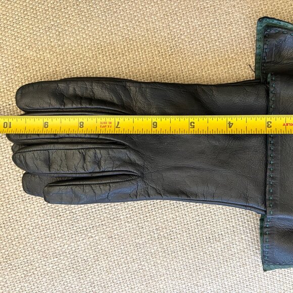 LEATHER Hand-Stitch Made in ITALY Paloma PALOMA PICASSO Gloves w/LEATHER CUFFS - Picture 6 of 16